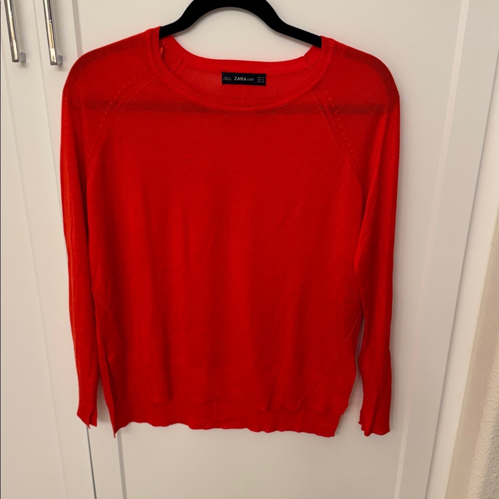 Zara Vibrant Red Knit Top